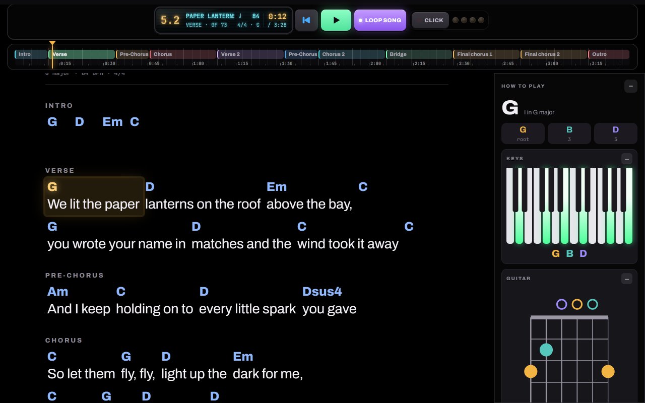 Concert screen in Notes to Play