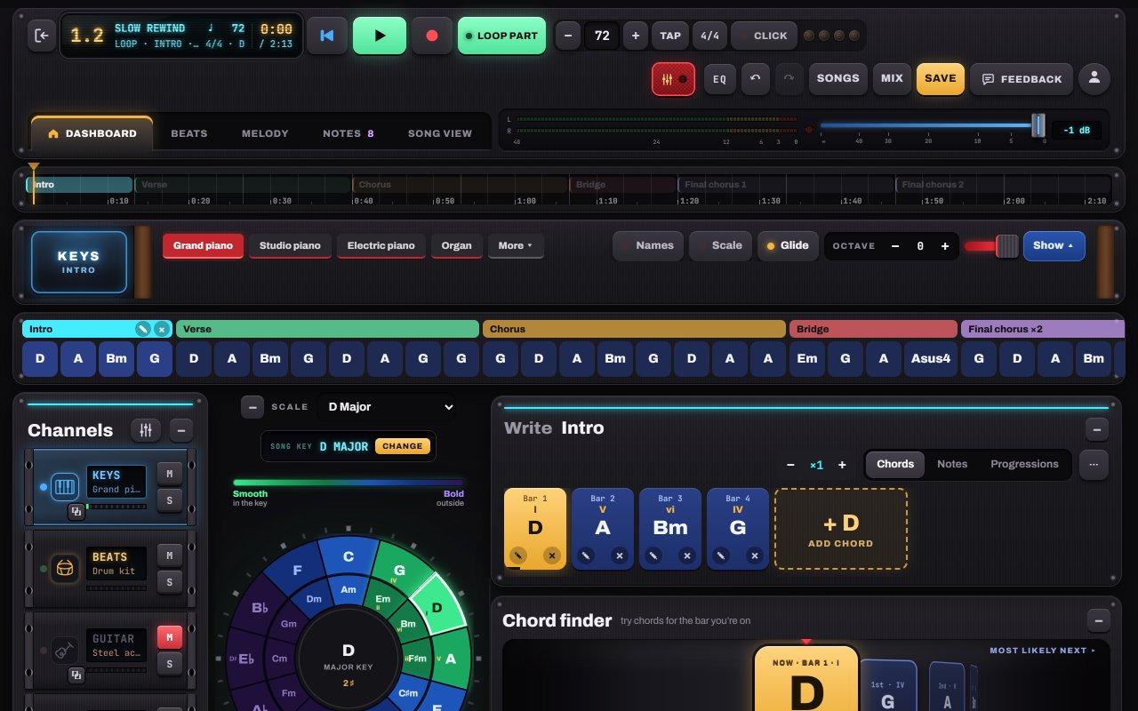 “Slow Rewind” open in Notes to Play